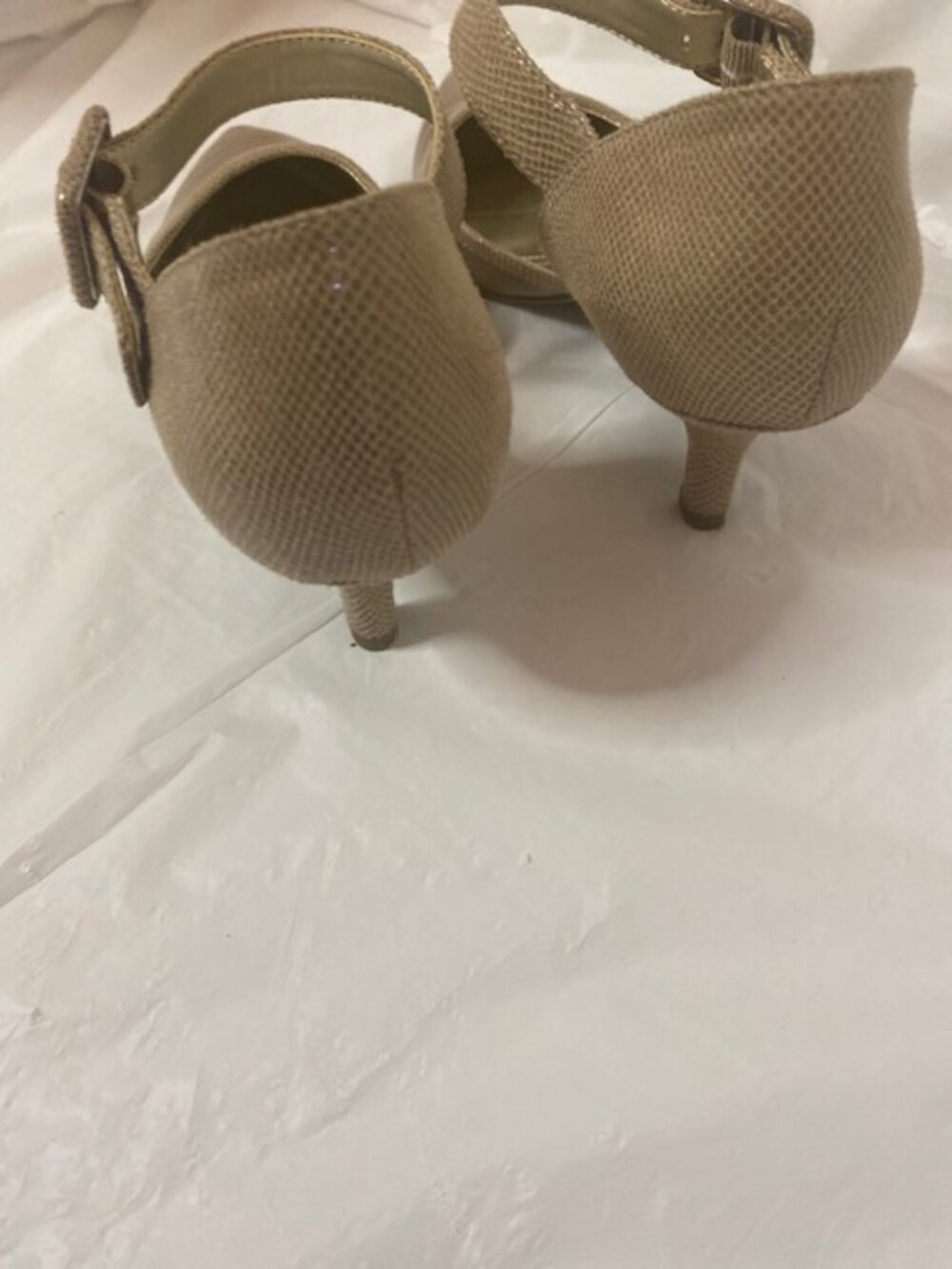 AK Anne Klein iFlex Taupe Tan Mary Jane D’Orsay Pointed Toe Pumps Heels Size 6.5 - Picture 7 of 7